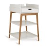 Verzorgingstafel met houten poten en lade  - Luiertafel hip met lade - clay/walnut 